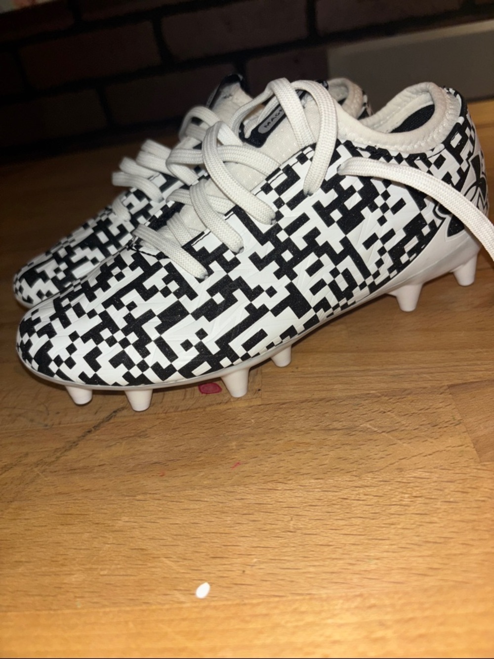 Under Armour Black & White Pixel Youth Soccer Cleats